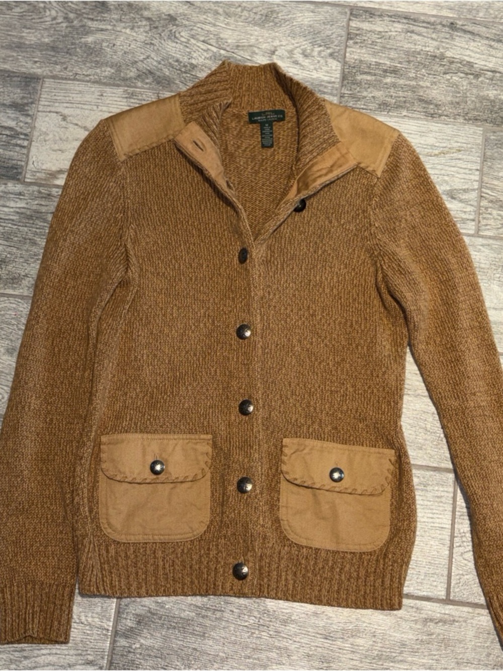 LRL Lauren Jeans Company Vintage Western Brown Cardigan Sweater in Womens Medium - Picture 2 of 8